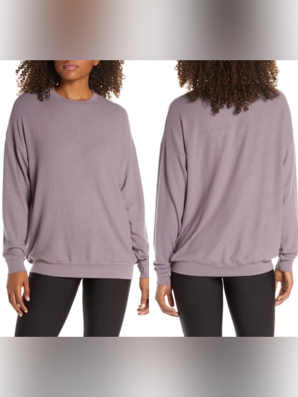 Alo Yoga Soho Crewneck Pullover In Dark Lavender